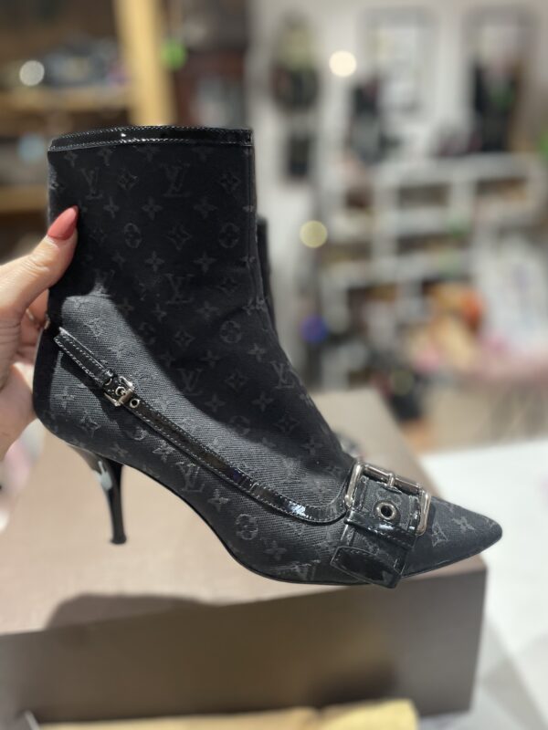 Louis Vuitton black fabric boots UK38 - Image 4