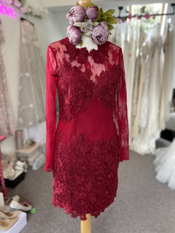 Forever Unique Red Lace Dress UK12