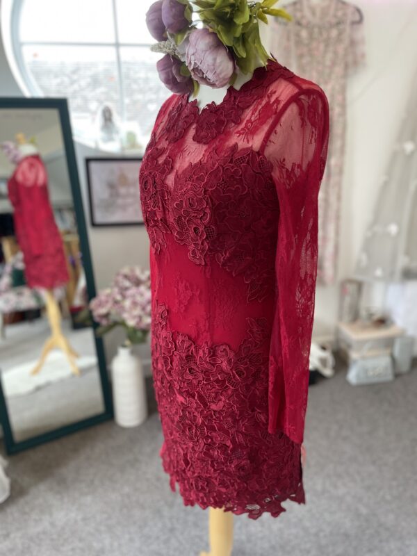 Forever Unique Red Lace Dress UK12 - Image 3