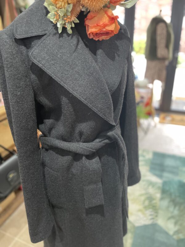 Dolce & Gabbana Wool Grey Wrap Coat UK16