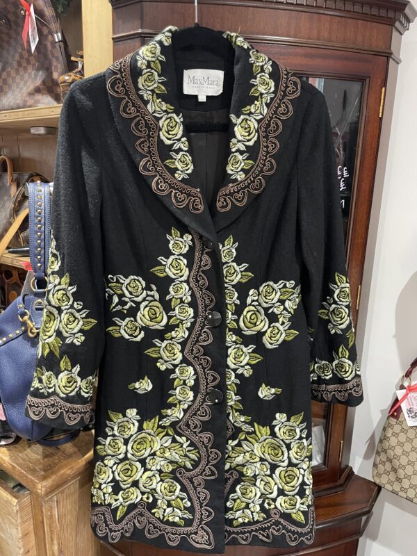 Max Mara Embroidered coat UK10