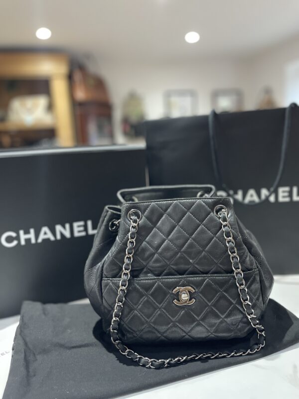 Chanel Large Lambskin Bucket Bag - Image 2