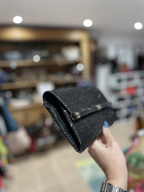 Diane Von Furstenberg Black Glitter Clutch - Image 3