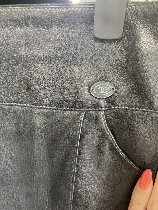 Chanel Leather Skirt EU14 - Image 3
